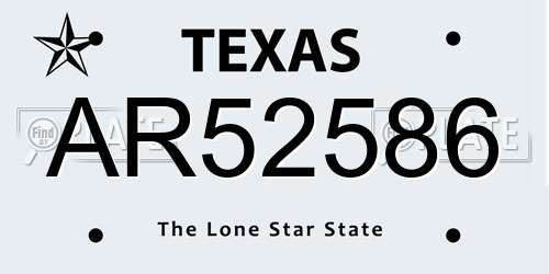 AR52586 Texas License Plate