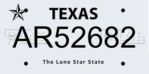 AR52682 Texas License Plate
