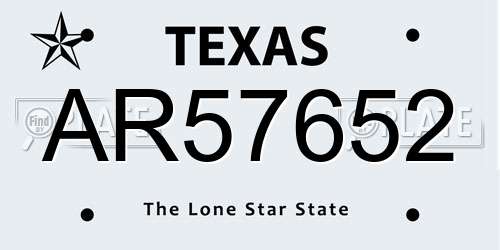 AR57652 Texas License Plate