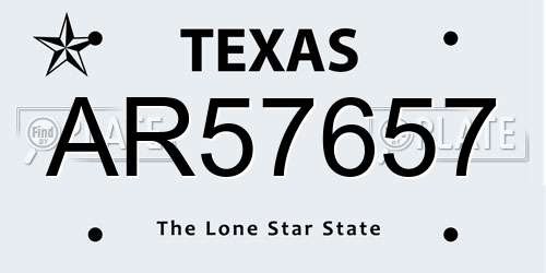 AR57657 Texas License Plate
