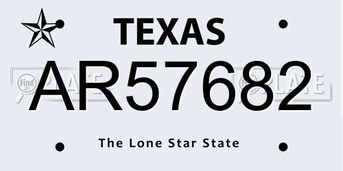 AR57682 Texas License Plate