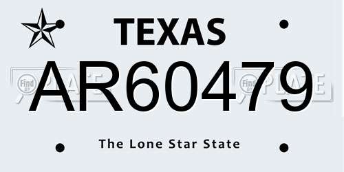 AR60479 Texas License Plate