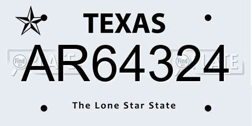 AR64324 Texas License Plate