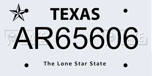 AR65606 Texas License Plate