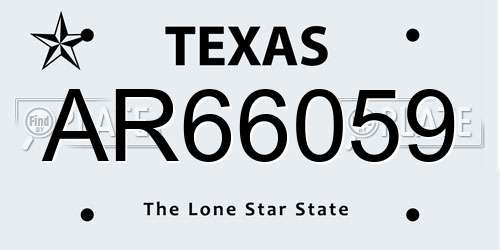 AR66059 Texas License Plate
