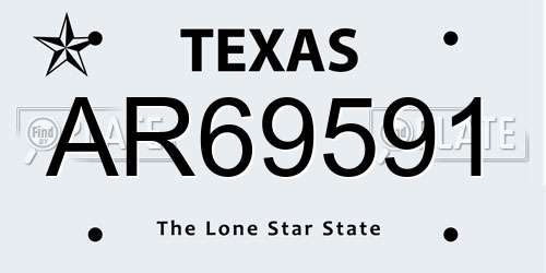 AR69591 Texas License Plate