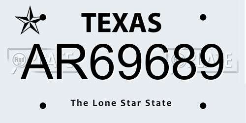 AR69689 Texas License Plate