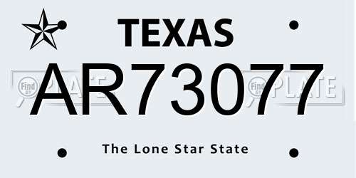 AR73077 Texas License Plate