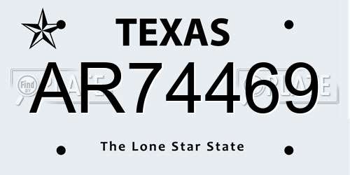 AR74469 Texas License Plate