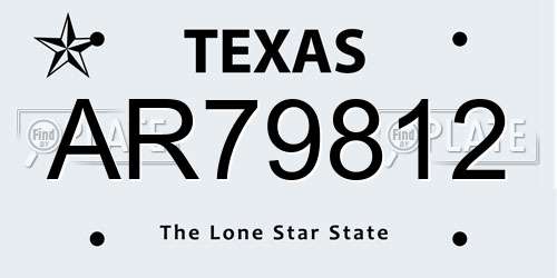 AR79812 Texas License Plate