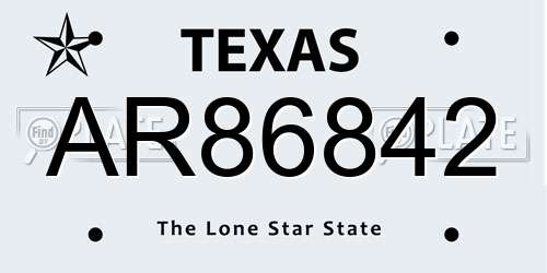 AR86842 Texas License Plate