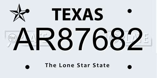 AR87682 Texas License Plate