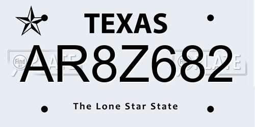 AR8Z682 Texas License Plate