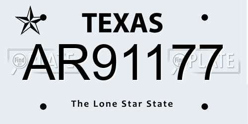 AR91177 Texas License Plate