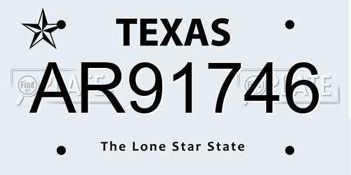 AR91746 Texas License Plate