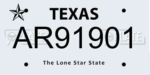 AR91901 Texas License Plate