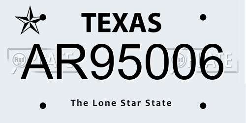 AR95006 Texas License Plate