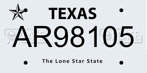 AR98105 Texas License Plate