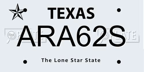 ARA62S Texas License Plate