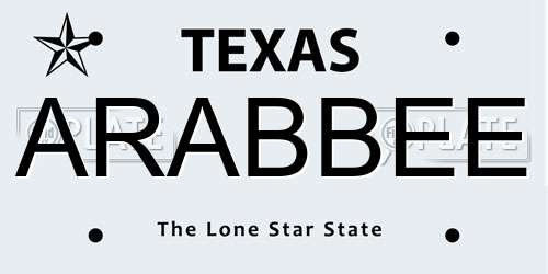 ARABBEE Texas License Plate