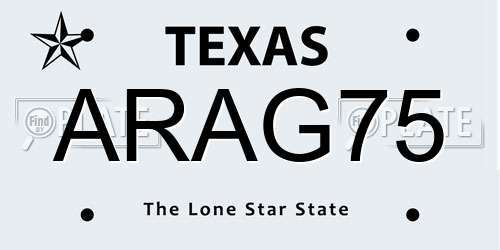 ARAG75 Texas License Plate
