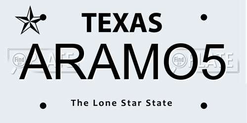ARAMO5 Texas License Plate