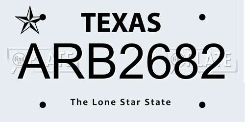 ARB2682 Texas License Plate