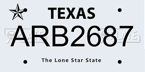 ARB2687 Texas License Plate