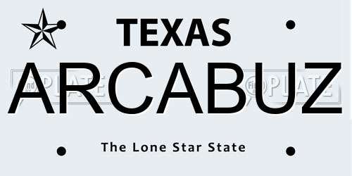 ARCABUZ Texas License Plate