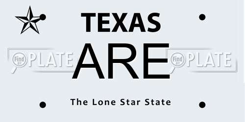 ARE Texas License Plate
