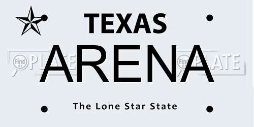 ARENA Texas License Plate