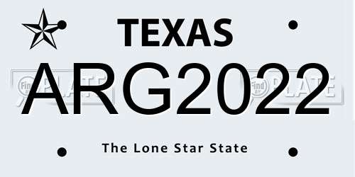 ARG2022 Texas License Plate
