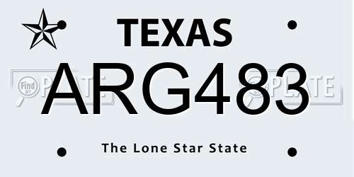 ARG483 Texas License Plate