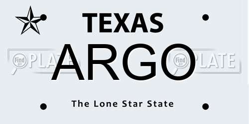 ARGO Texas License Plate