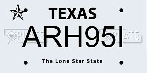 ARH95I Texas License Plate