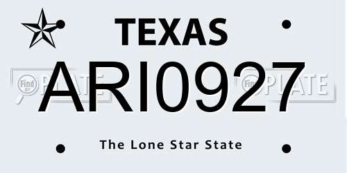 ARI0927 Texas License Plate