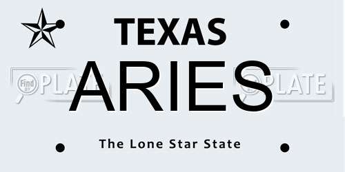 ARIES Texas License Plate