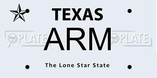 ARM Texas License Plate