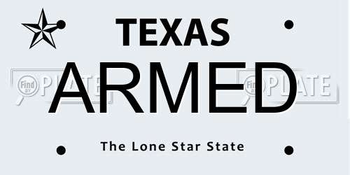 ARMED Texas License Plate