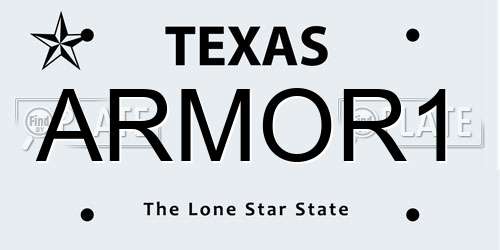ARMOR1 Texas License Plate