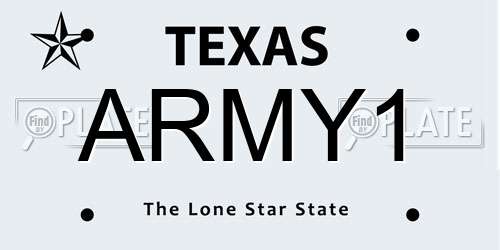 ARMY1 Texas License Plate