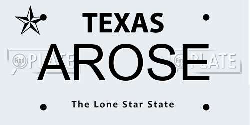 AROSE Texas License Plate
