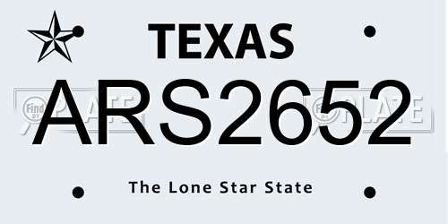 ARS2652 Texas License Plate