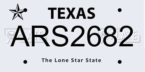 ARS2682 Texas License Plate