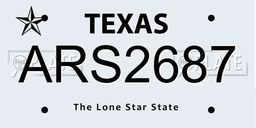 ARS2687 Texas License Plate