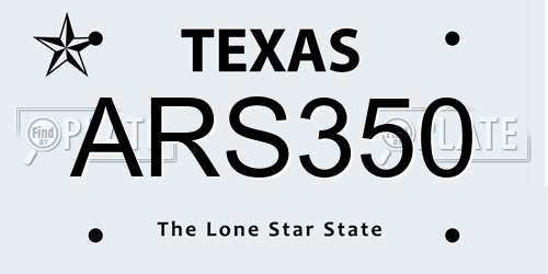 ARS350 Texas License Plate