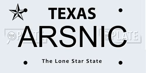 ARSNIC Texas License Plate