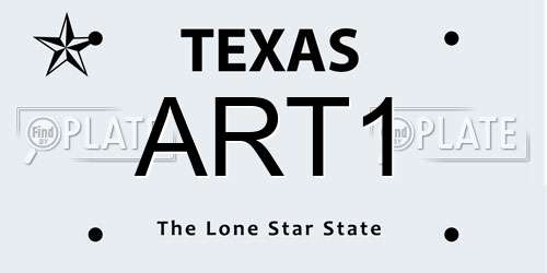 ART1 Texas License Plate