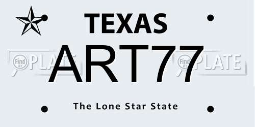 ART77 Texas License Plate