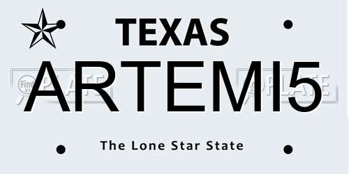 ARTEMI5 Texas License Plate